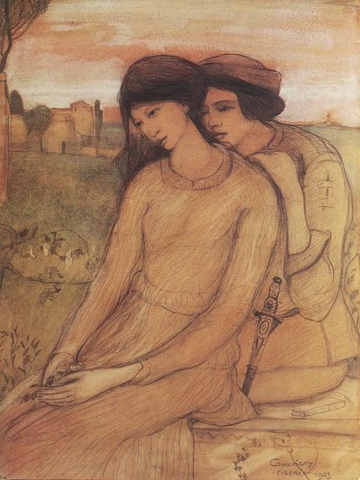 Francesca da Rimini and Paolo Malatesta by Lajos Gulácsy